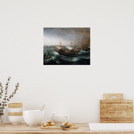 Nederlandse koopvaardijschepen en een op Smalware Poster (Keuken)