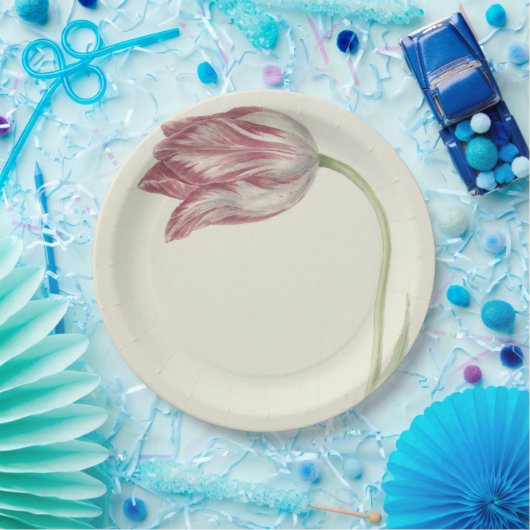  Nederlandse kunst: Blush Pink en White Tulip Papieren Bordje (Feest)