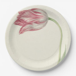 Nederlandse kunst: Blush Pink en White Tulip Papieren Bordje