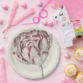  Nederlandse kunst: Witte en rode Tulip Papieren Bordje (Feest)