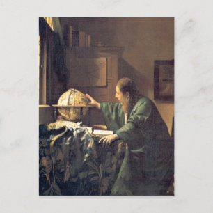 Nederlandse kunstenaar Vermeer schilder de astrono Briefkaart