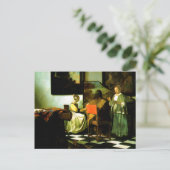 Nederlandse kunstenaar Vermeer schildert het conce Briefkaart (Staand voorkant)