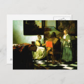 Nederlandse kunstenaar Vermeer schildert het conce Briefkaart (Voorkant / Achterkant)