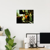 Nederlandse kunstenaar Vermeer schildert het conce Poster (Thuiskantoor)