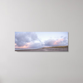 Nederlandse kust zonsondergang panorama canvas pri