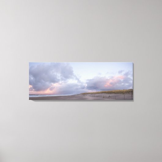 Nederlandse kust zonsondergang panorama canvas pri (Voorkant)