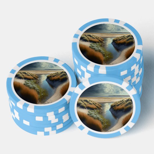 Nederlandse Kustduinen Poker Chips (Opstapeling)