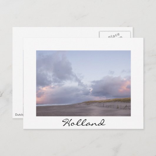 Nederlandse kustzonsondergang in Holland White bri Briefkaart (Voorkant / Achterkant)