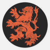 Nederlandse leeuw ronde sticker (Voorkant)