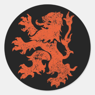 Nederlandse leeuw ronde sticker