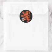 Nederlandse leeuw ronde sticker (Tas)