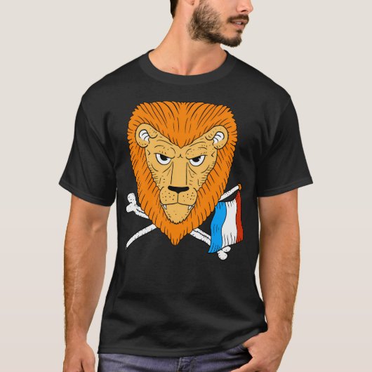 Nederlandse Leeuw. Sinaasappel en Nederland. Ameri T-shirt (Voorkant)