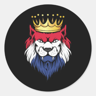 Nederlandse Lion King vlag Ronde Sticker