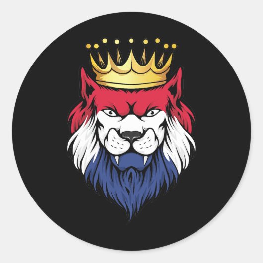 Nederlandse Lion King vlag Ronde Sticker (Voorkant)