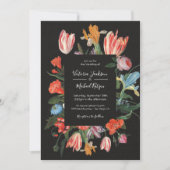 Nederlandse Maste Floral Dark & Moody Wedding Invi Kaart (Voorkant)