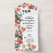Nederlandse Master Floral Wedding All In One Uitnodiging (Binnen)