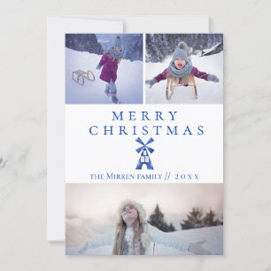 Nederlandse Meerfotofeestkaart voor Windmill Feestdagenkaart