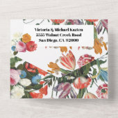 Nederlandse Meester Bloem Bruiloft All In One Uitnodiging (Achterkant)