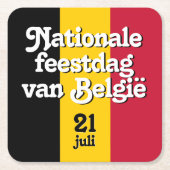 Nederlandse Nationale de Belgische vlag Kartonnen Onderzetters (Voorkant)