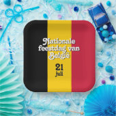 Nederlandse Nationale de Belgische vlag Papieren Bordje (Feest)