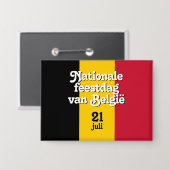 Nederlandse Nationale feestdag van België Belgisch Button (Voorkant / Achterkant)