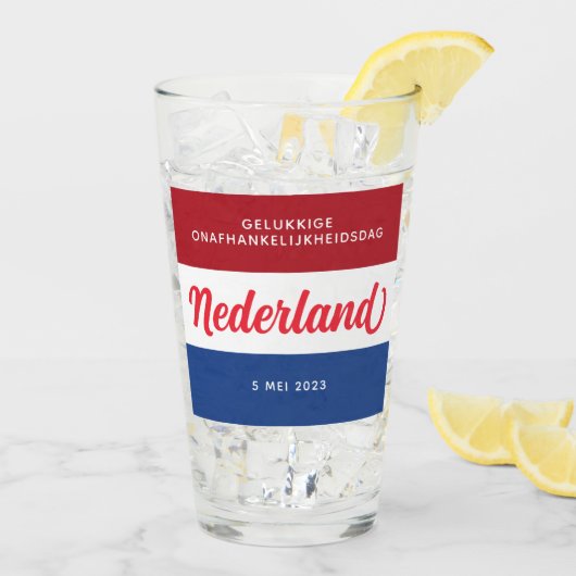 Nederlandse Onafhankelijkheidsdag Glas (Achterkant ijs)