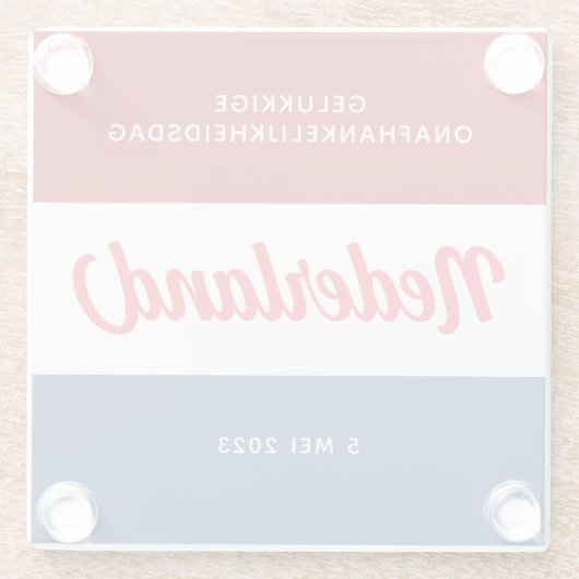 Nederlandse Onafhankelijkheidsdag Glazen Onderzetter (Achterkant)