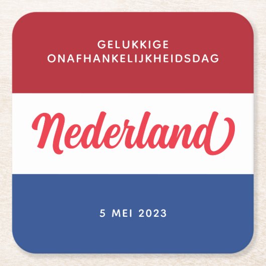 Nederlandse Onafhankelijkheidsdag Kartonnen Onderzetters (Voorkant)