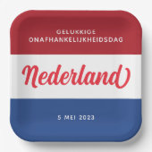 Nederlandse Onafhankelijkheidsdag Papieren Bordje (Voorkant)