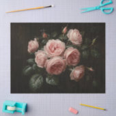 Nederlandse Oude Meesters Roze Rozen Tissuepapier (Craft)