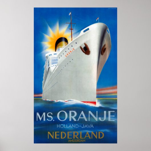 Nederlandse Poster voor reizen teruggezet (Voorkant)