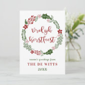 Nederlandse Prettig Kerstfeest, op maat Feestdagenkaart (Staand voorkant)