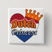 Nederlandse prinses vierkante button 5,1 cm (Voorkant)