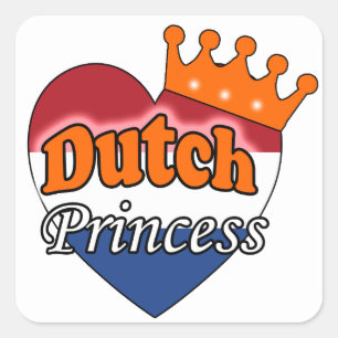 Nederlandse prinses vierkante sticker