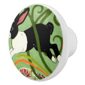 Nederlandse Rabbit Green Art Deco Drawer Pull Deur Keramische Knop (Rechts)