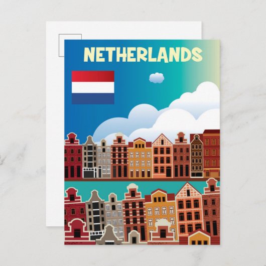 Nederlandse reisposter briefkaart (Voorkant / Achterkant)