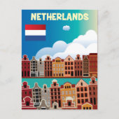 Nederlandse reisposter briefkaart (Voorkant)