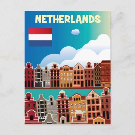 Nederlandse reisposter briefkaart (Voorkant)