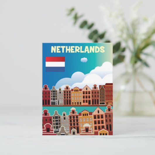 Nederlandse reisposter briefkaart (Staand voorkant)