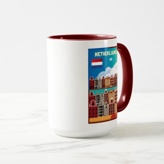 Nederlandse reisposter mok (Voorkant rechts)