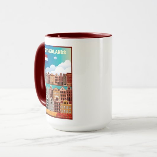 Nederlandse reisposter mok (Voorkant links)