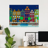 Nederlandse rijtjeshuizen poster (Thuiskantoor)
