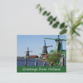  Nederlandse rode witte witte witte windmolen Foto Briefkaart (Staand voorkant)
