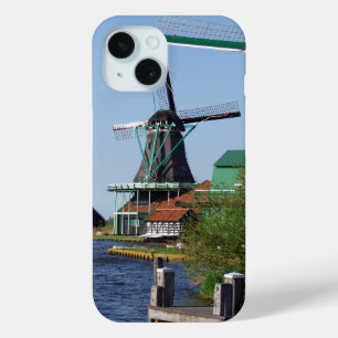 Nederlandse rode witte witte witte windmolen Foto iPhone 15 Case