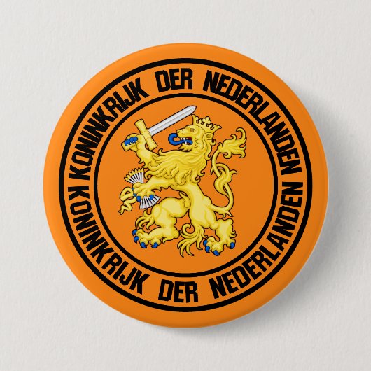 Nederlandse Ronde Emblem Ronde Button 7,6 Cm (Voorkant)