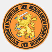 Nederlandse Ronde Emblem Ronde Sticker (Voorkant)