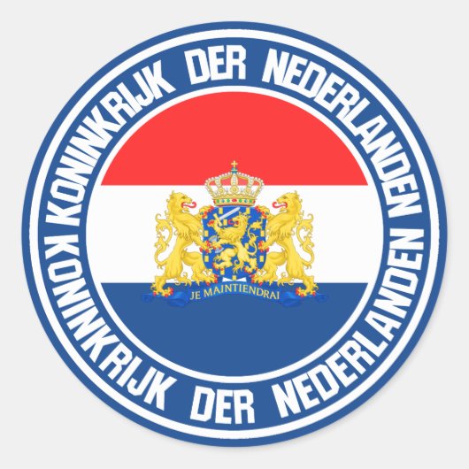 Nederlandse Ronde Emblem Sticker (Voorkant)