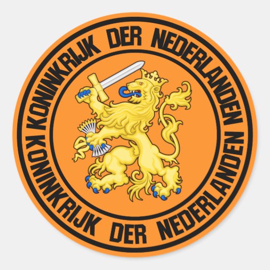 Nederlandse Ronde Emblem Sticker (Voorkant)