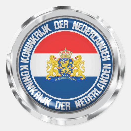 Nederlandse Ronde Emblem Sticker (Voorkant)