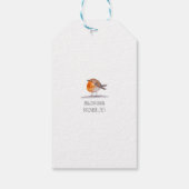 Nederlandse Roodborst Aquarel Cadeaulabel (Achterkant)